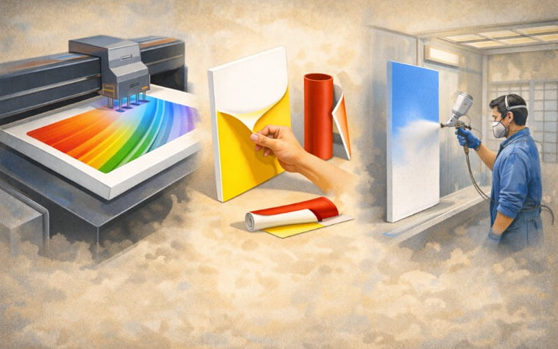 Các cách tạo màu trên tấm formex trắng